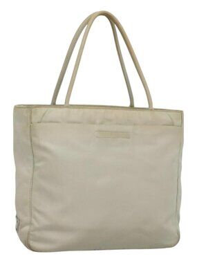PRADA Hand Bag Nylon White Auth bs26886